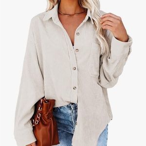 Miholl Corduroy Button Shirt | Size XL